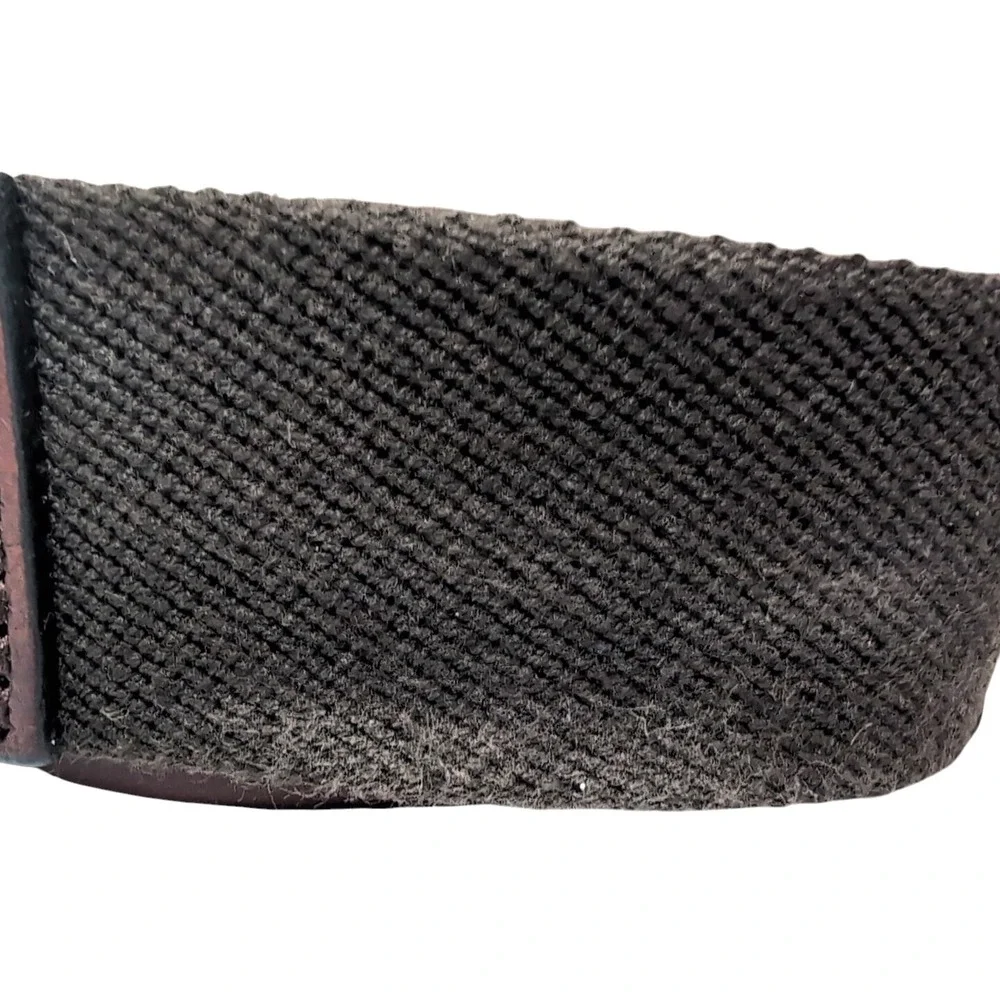 LL Bean Belt Mens 40 Brown Full Grain Leather Brass Buckle Stretch Insert 509490